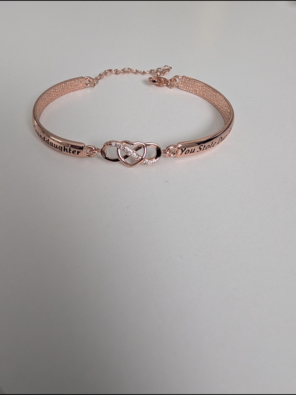 Granddaughter Rose Gold Heart Infinity Bracelet